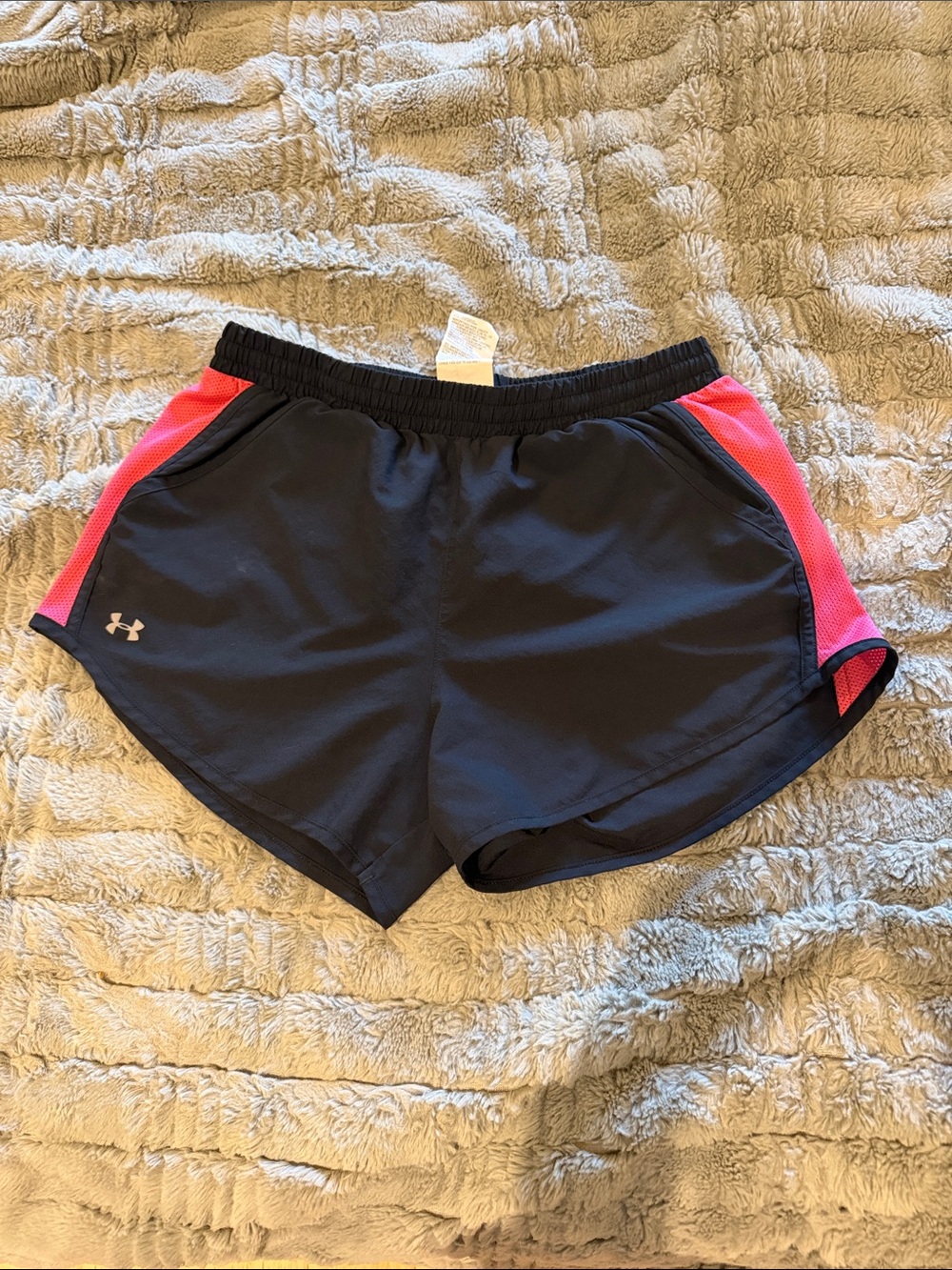 Under Armour Women's Black Shorts with Pink Side Panels